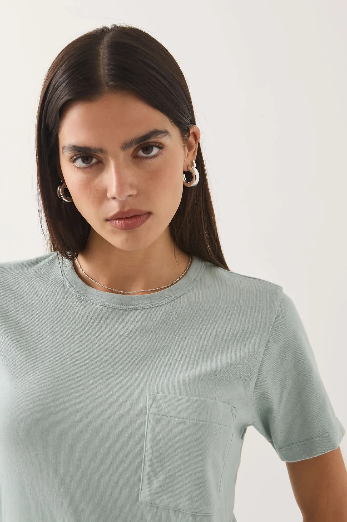 Carefree Organic Garment Dye Perfect T-Shirt - Sea Grass sold by Brixton product image thumbnail 5