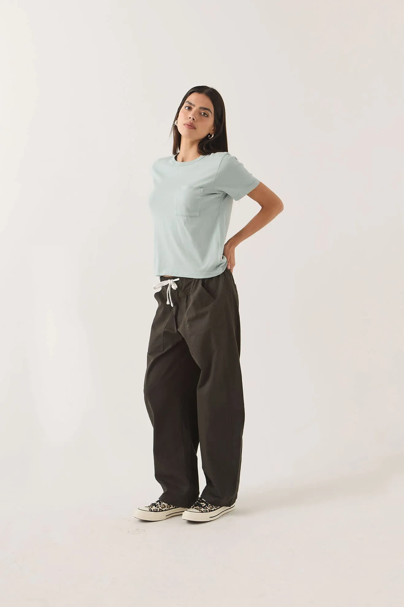 Carefree Organic Garment Dye Perfect T-Shirt - Sea Grass sold by Brixton product image thumbnail 3