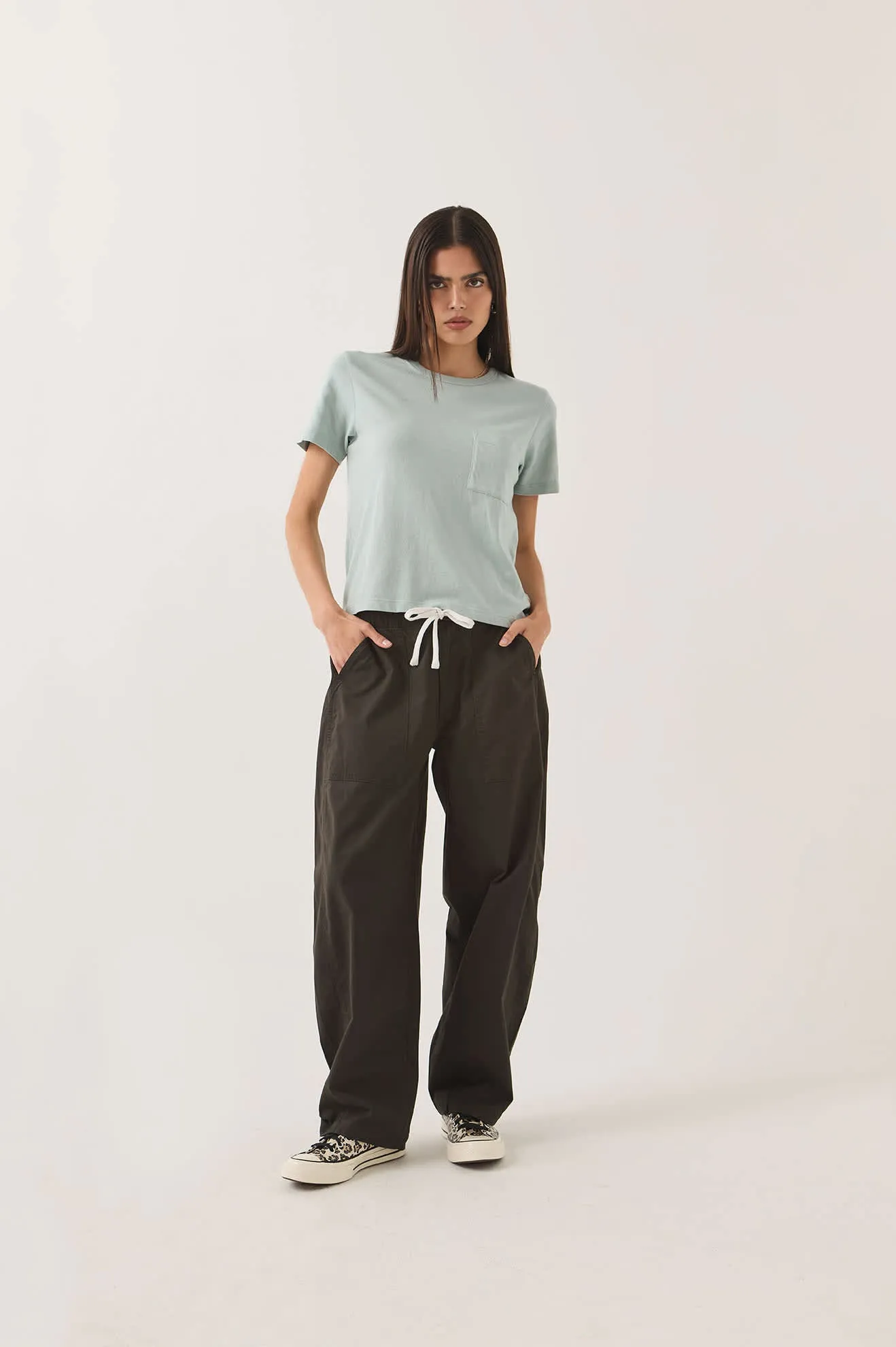 Carefree Organic Garment Dye Perfect T-Shirt - Sea Grass sold by Brixton