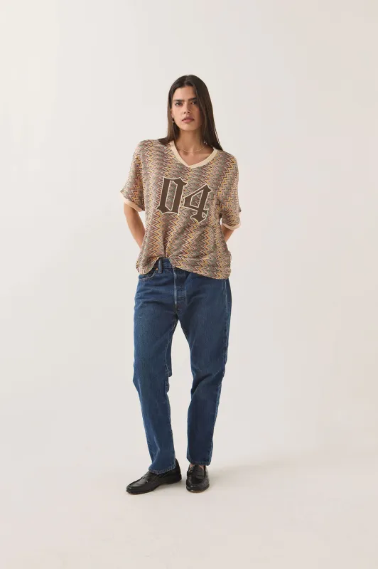 Football Oversized Mesh Jersey - Multi Color Zigzag made by Brixton
