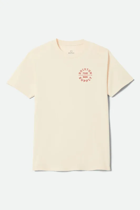 Oath V Standard T-Shirt - Cream/Brick Red made by Brixton