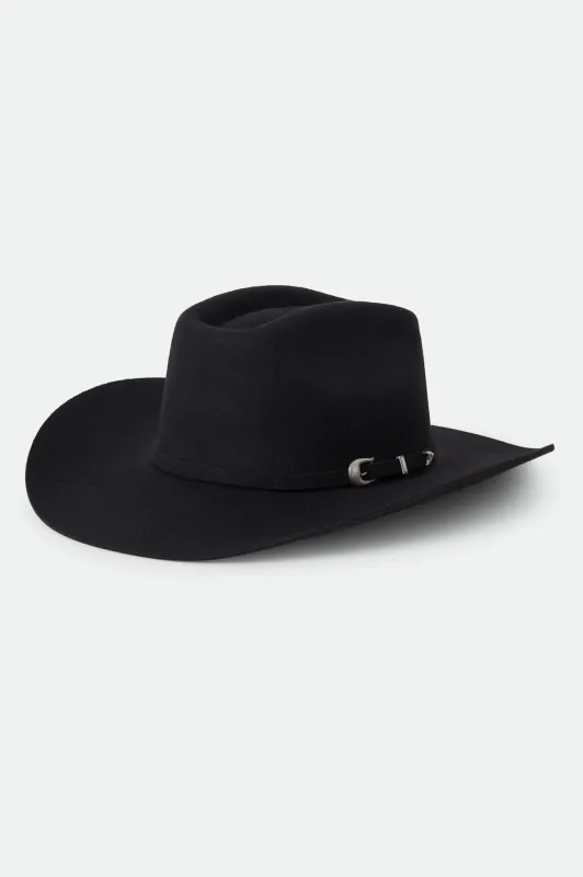 Prescott Brick Top Cowboy Hat - Black made by Brixton