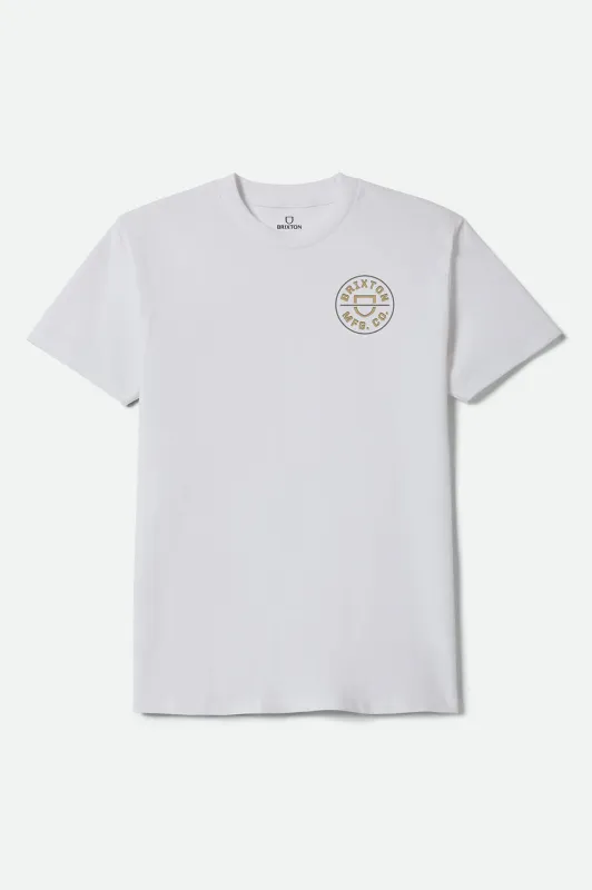 Crest II Standard T-Shirt - White/Sage/Copper made by Brixton