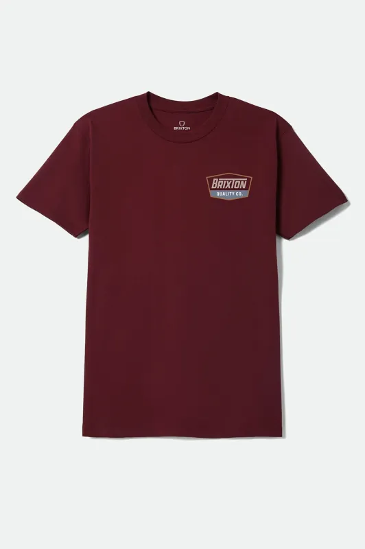 Regal Standard T-Shirt - Burgundy/Tobacco made by Brixton