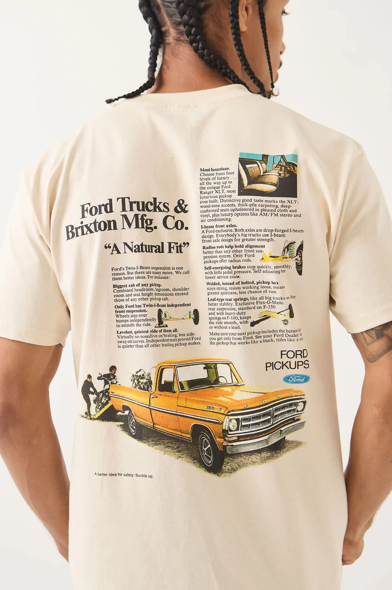 Ford 71 Pickup T-Shirt - Wimbledon White sold by Brixton product image thumbnail 5