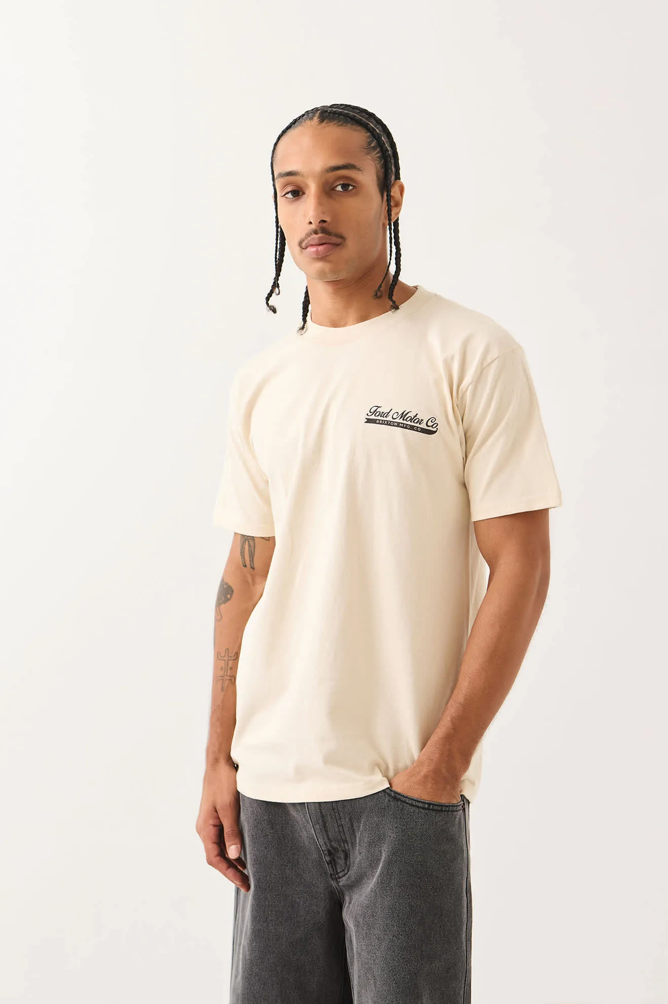 Ford 71 Pickup T-Shirt - Wimbledon White sold by Brixton product image thumbnail 3