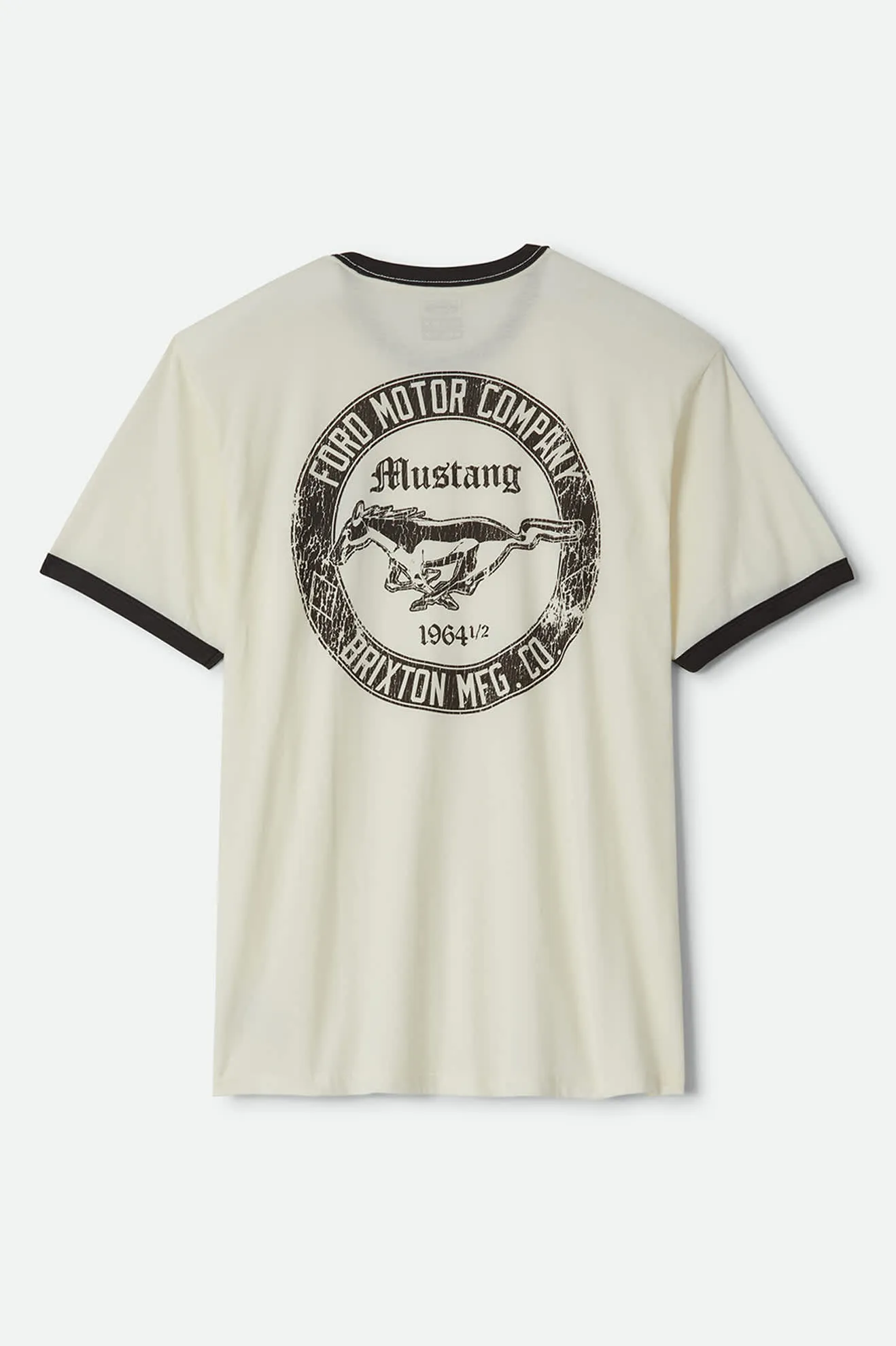 Ford Mustang Ringer T-Shirt - Wimbledone White/Burnt Rubber sold by Brixton product image thumbnail 4