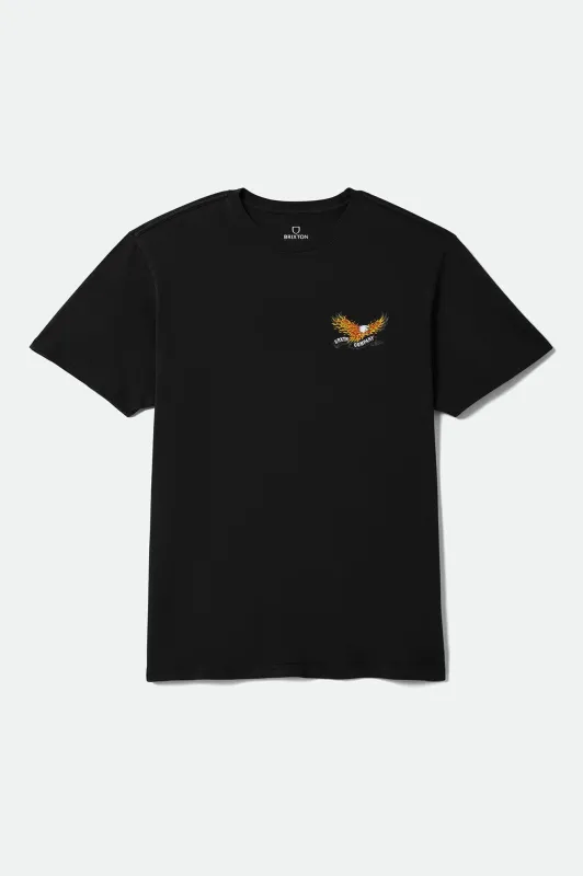 Blazing Standard T-Shirt - Black Worn Wash made by Brixton