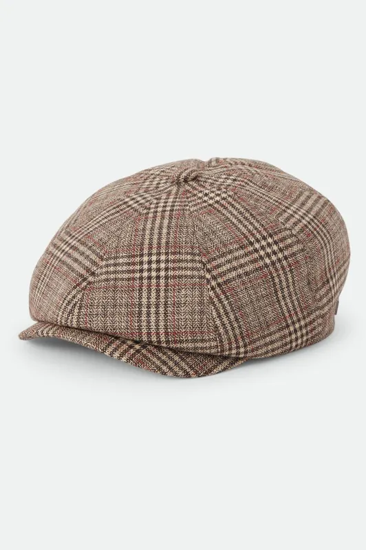 Brood Newsboy Cap - Brown/Tan/Red Plaid made by Brixton