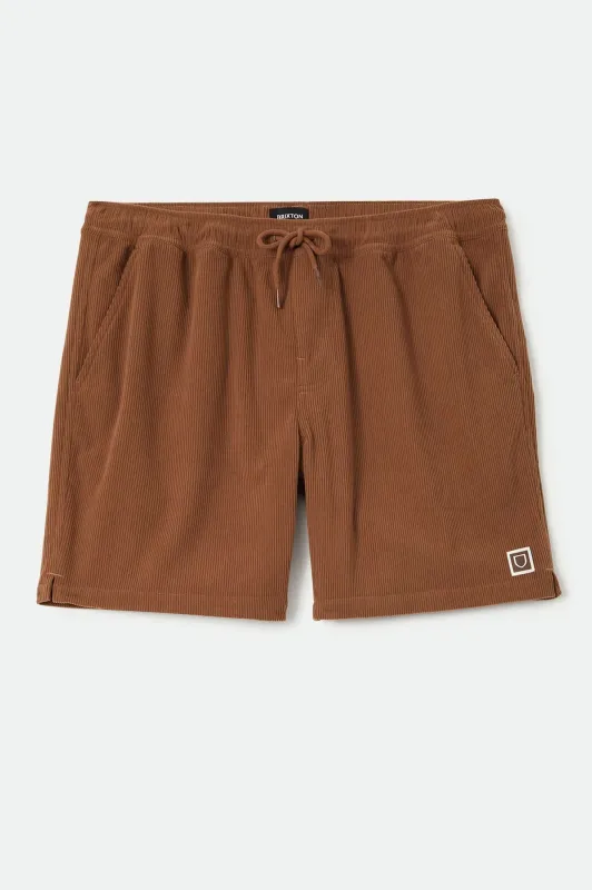 Everyday Corduroy Short - Tobacco Brown made by Brixton