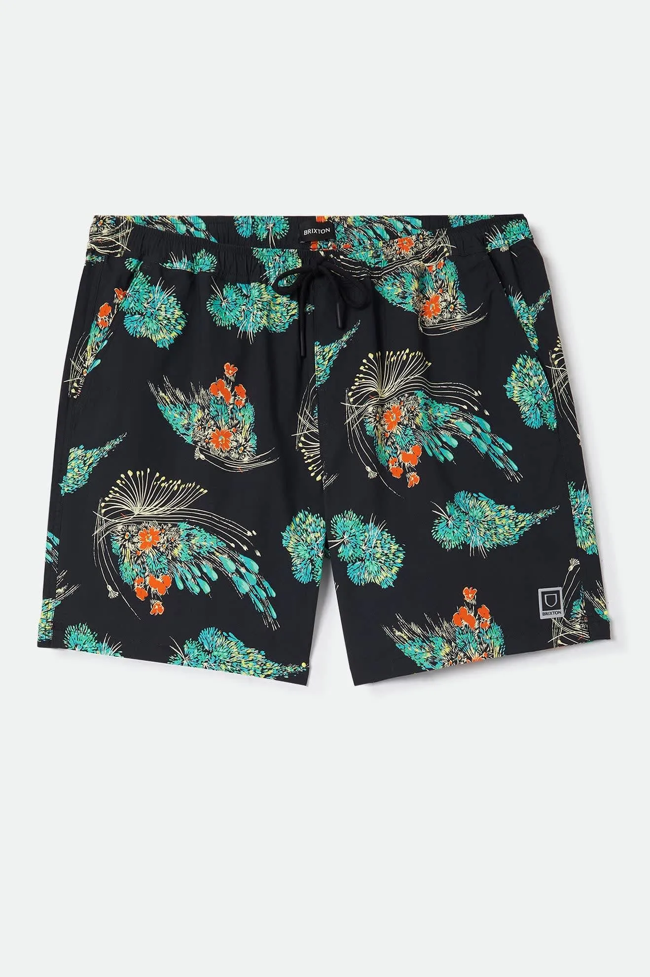 Everyday Stretch Hybrid Short 7" - Black Floral sold by Brixton