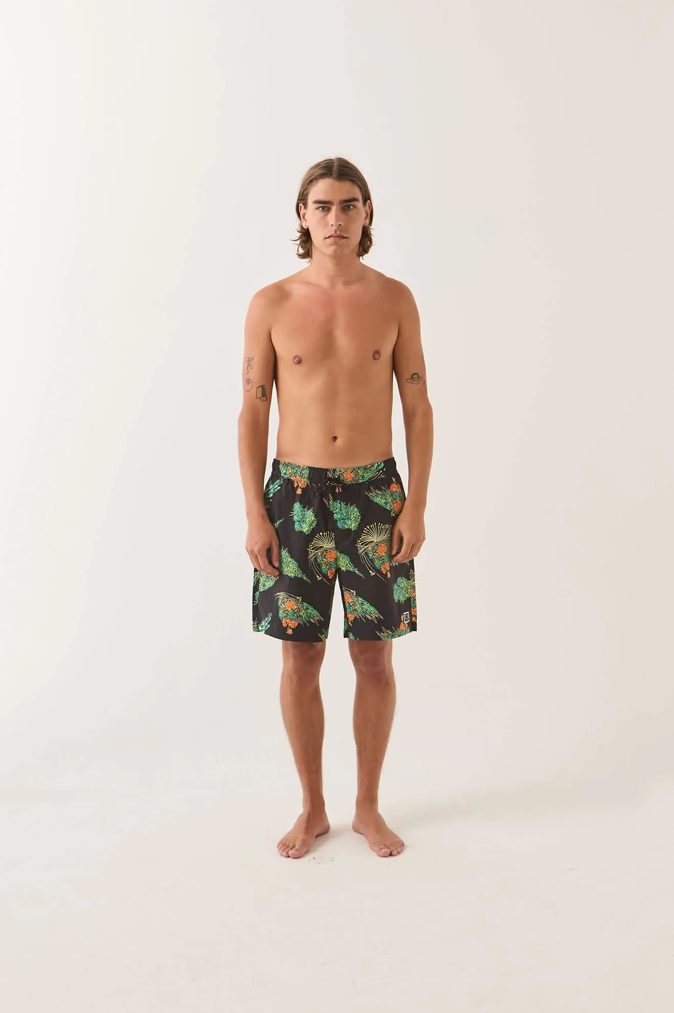 Everyday Stretch Hybrid Short 7" - Black Floral sold by Brixton product image thumbnail 2