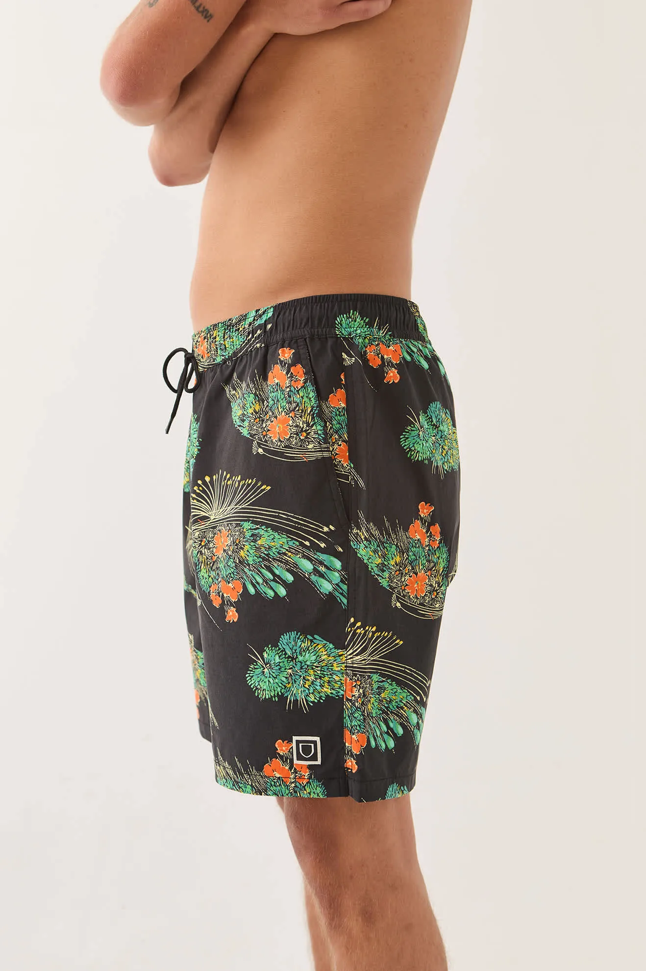 Everyday Stretch Hybrid Short 7" - Black Floral sold by Brixton product image thumbnail 3