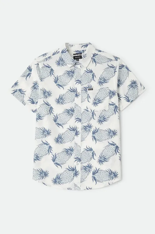 Charter Print Shirt - Off White Pineapple made by Brixton
