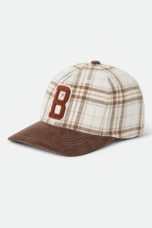 Big B Adjustable Hat - Whitecap Plaid/Brown Corduroy made by Brixton