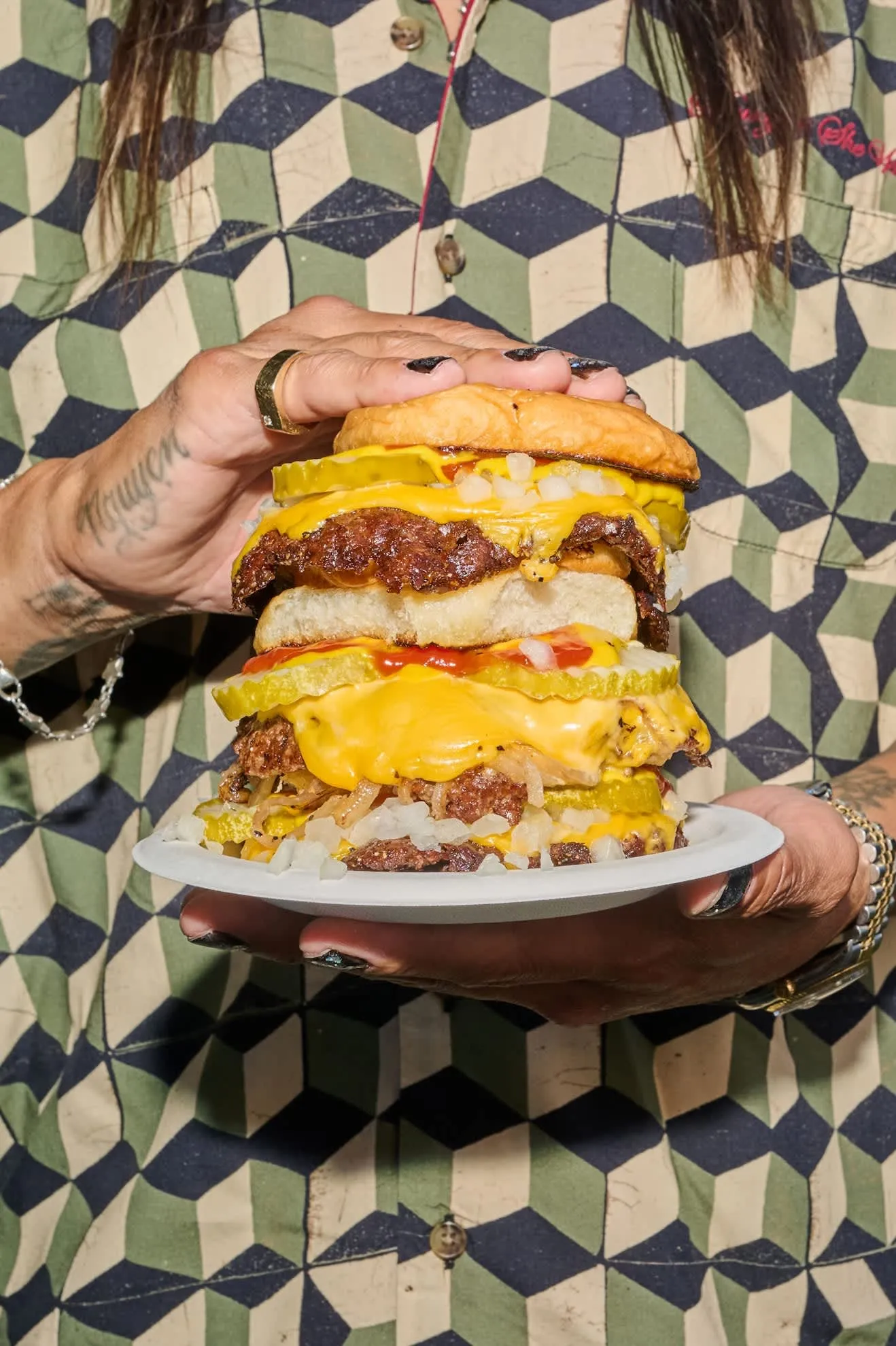 Burger She Wrote Shirt - Black/Green Tile sold by Brixton product image thumbnail 5