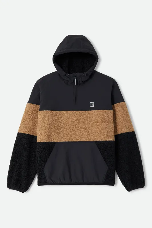 Journey Tech Hoodie Fleece - Black/Sand made by Brixton