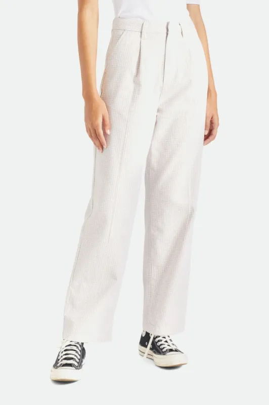 Victory Trouser Pant - Beige Gingham sold by Brixton