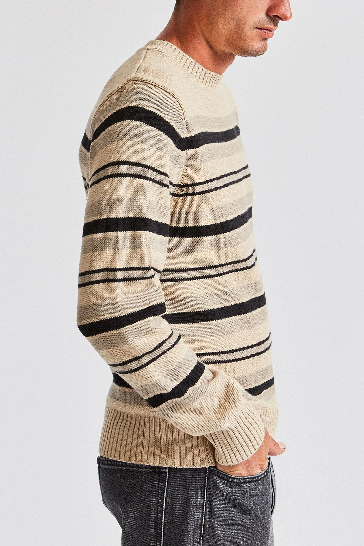 Wes Sweater - Vanilla/Black sold by Brixton product image thumbnail 4