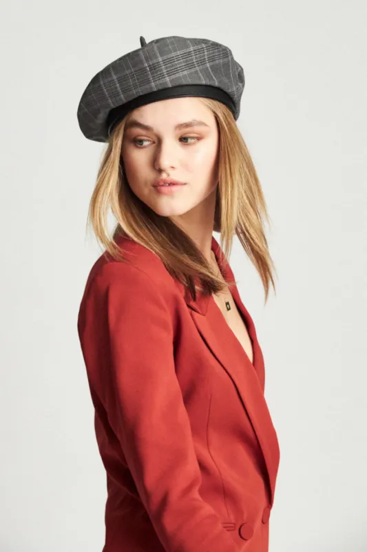 Audrey II Beret - Grey Plaid sold by Brixton