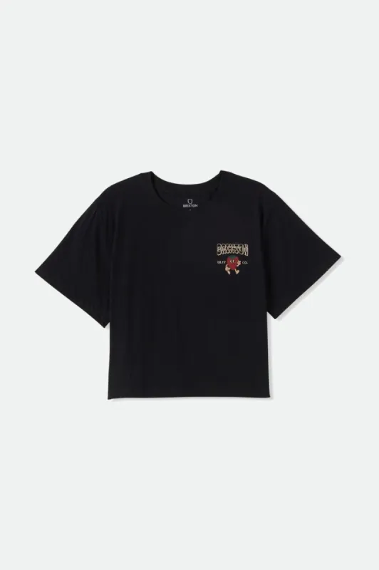 Shortcake S/S Boxy Tee - Black sold by Brixton