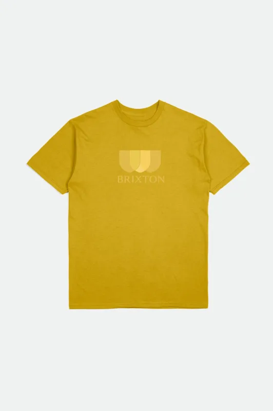 Alton Solid S/S Standard Tee - Antique Gold sold by Brixton