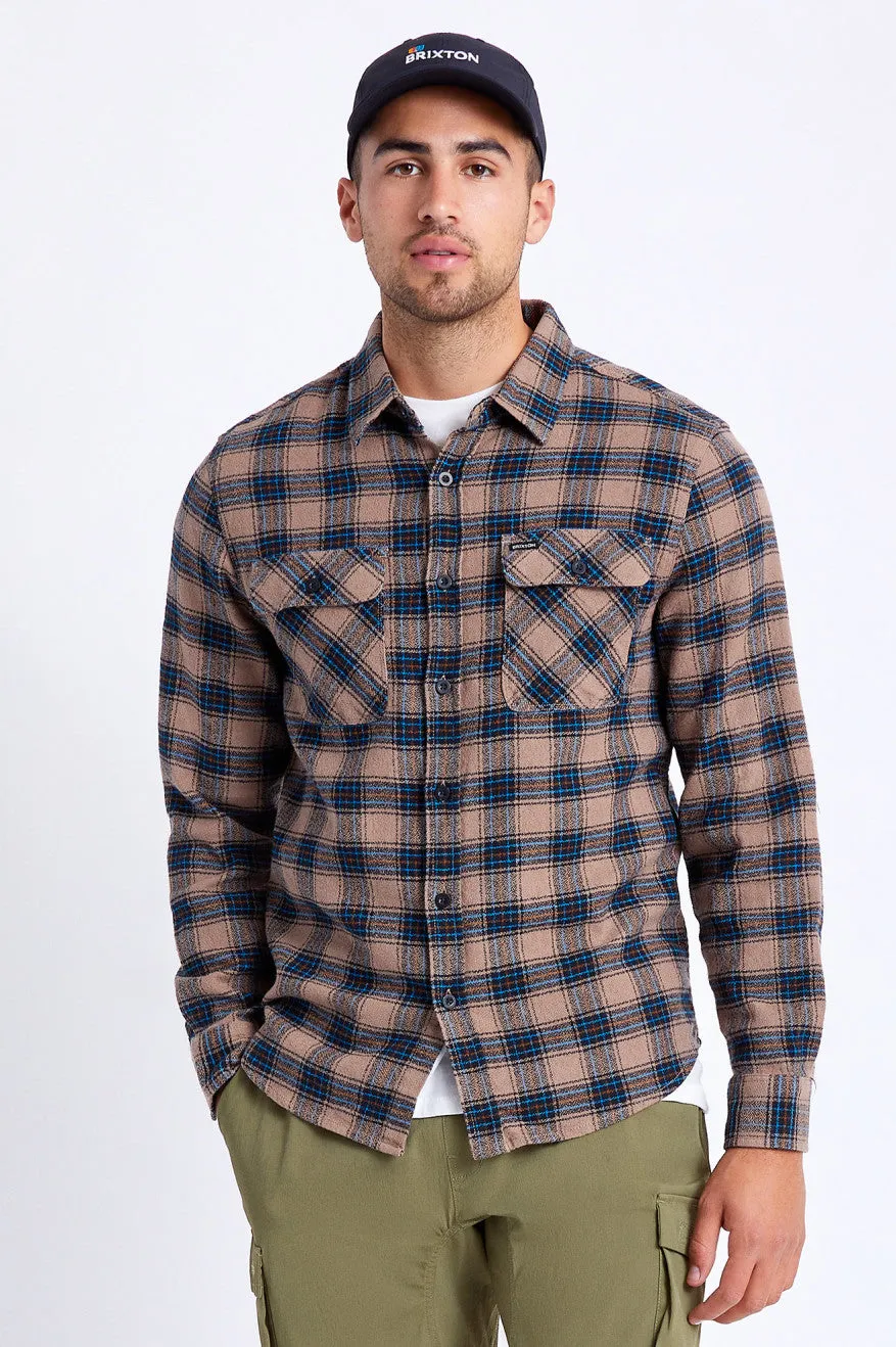 Bowery Lightweight L/S Utility Flannel - Pine Bark sold by Brixton