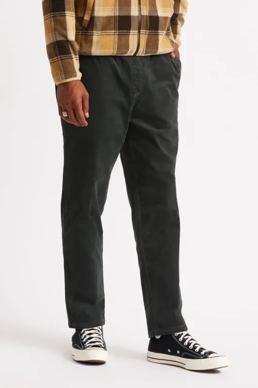 Steady Taper Elastic Waistband Pant - Evergreen Corduroy made by Brixton
