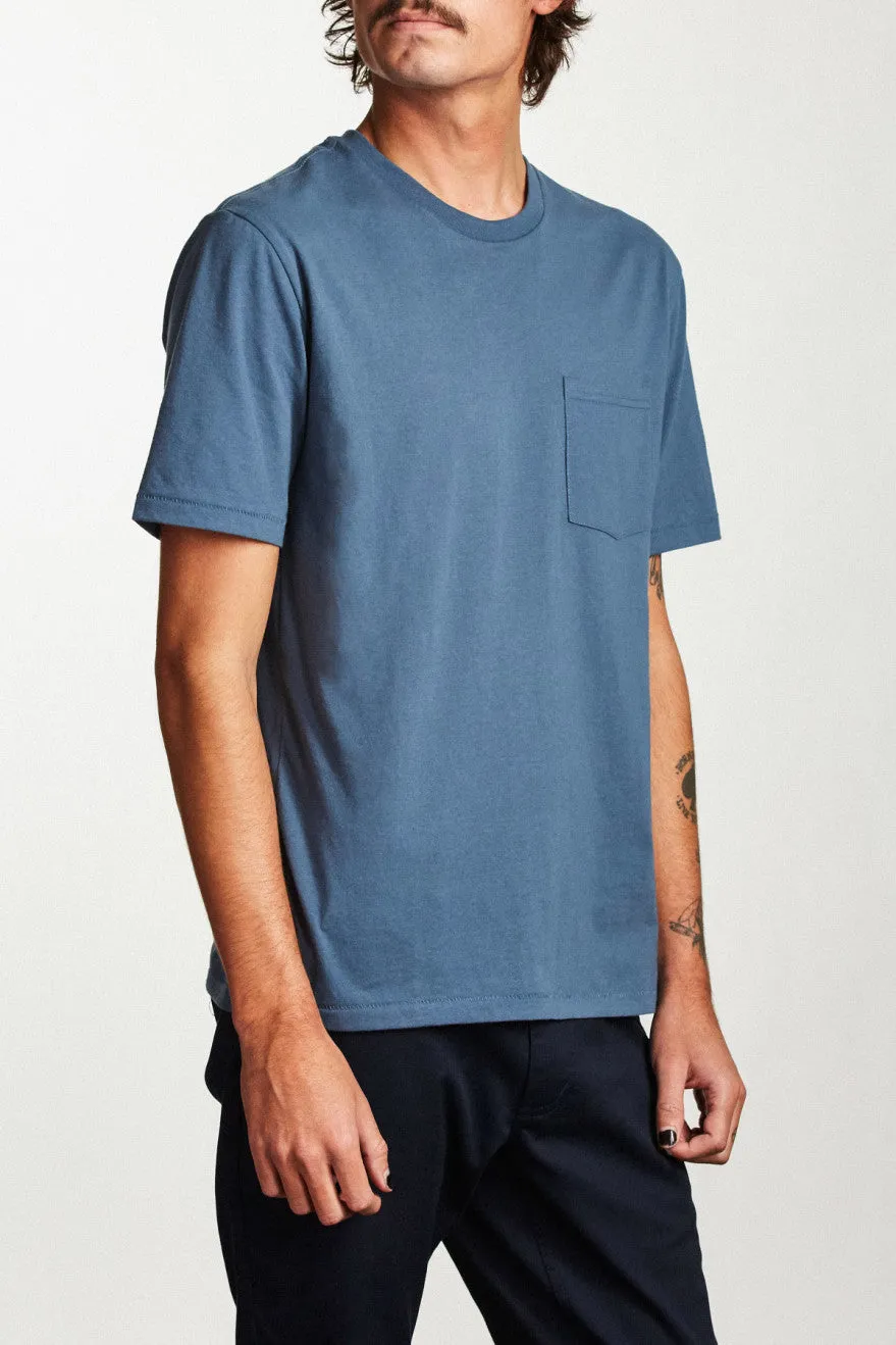 Basic S/S Pocket Tee - Dusty Blue sold by Brixton product image thumbnail 2