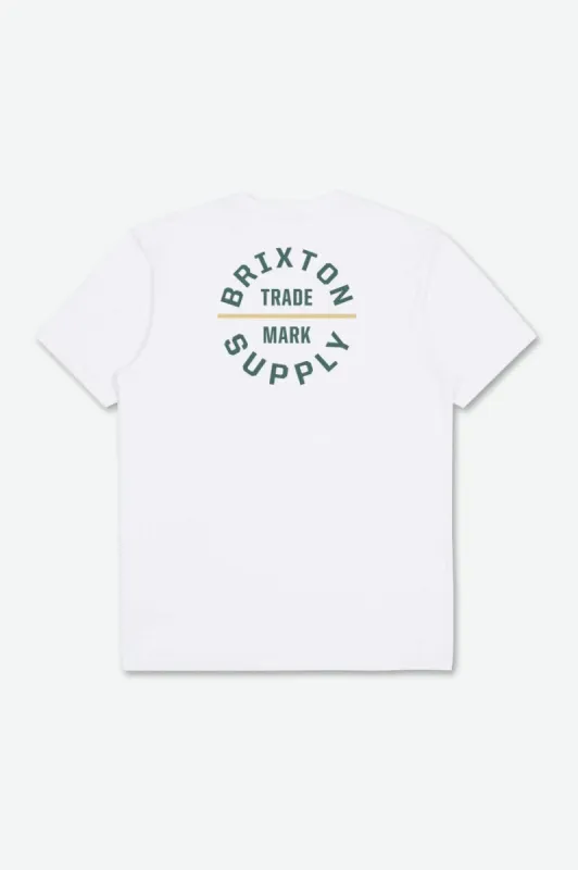 Oath V S/S Standard Tee - White/Spruce sold by Brixton