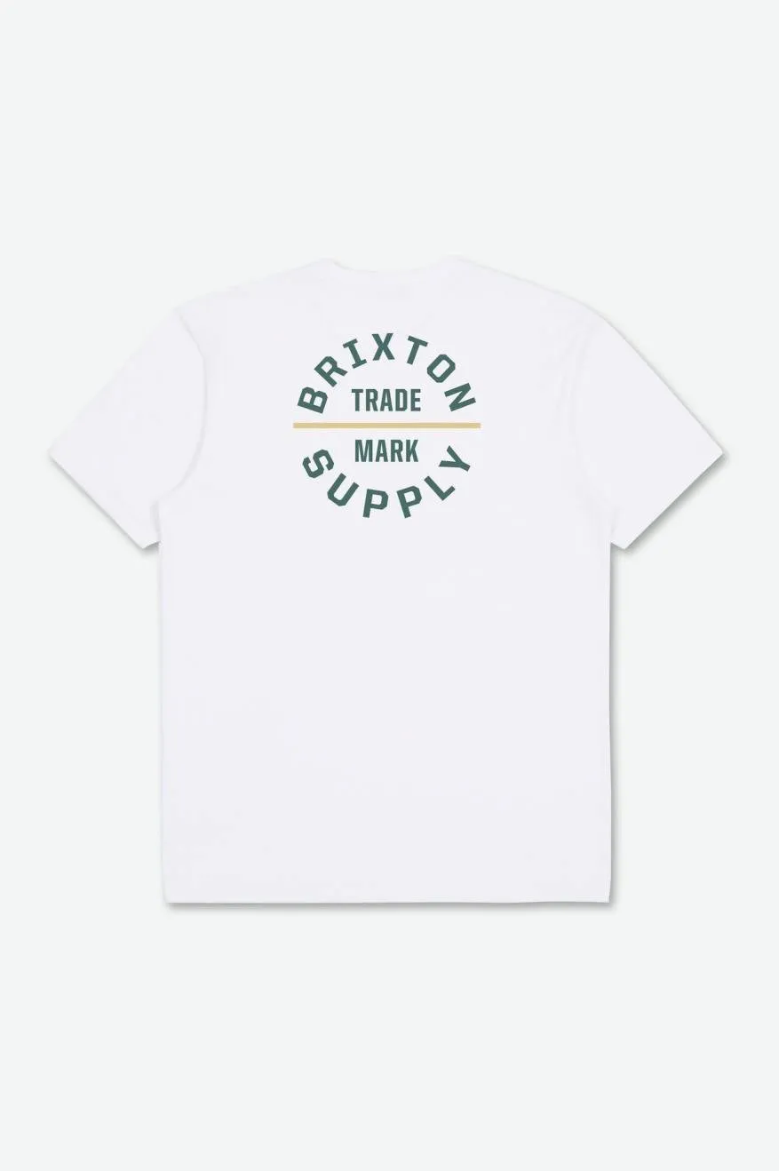 Oath V S/S Standard Tee - White/Spruce sold by Brixton