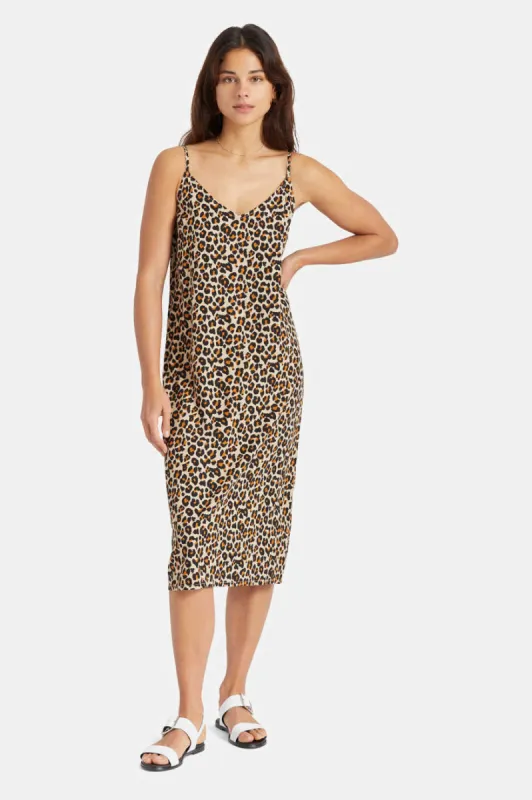 Leopard Midi Slip Dress - Leopard sold by Brixton