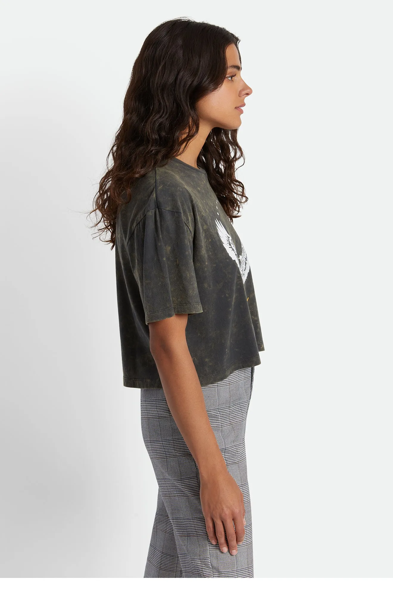 Freebird Women's S/S Skimmer Tee - Washed Black/Off White Cloud Wash sold by Brixton product image thumbnail 3