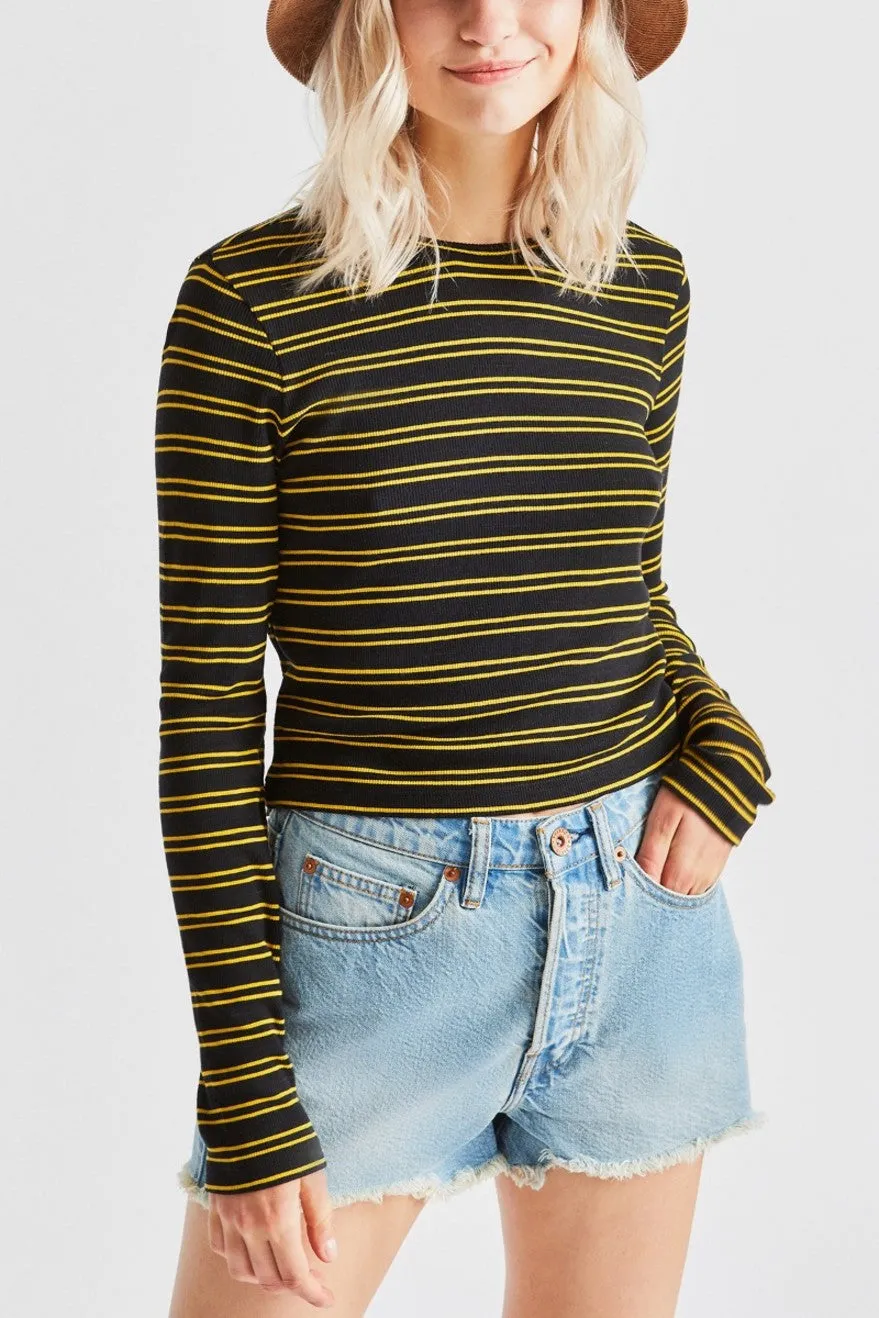 Lily Crop L/S Knit - Black sold by Brixton