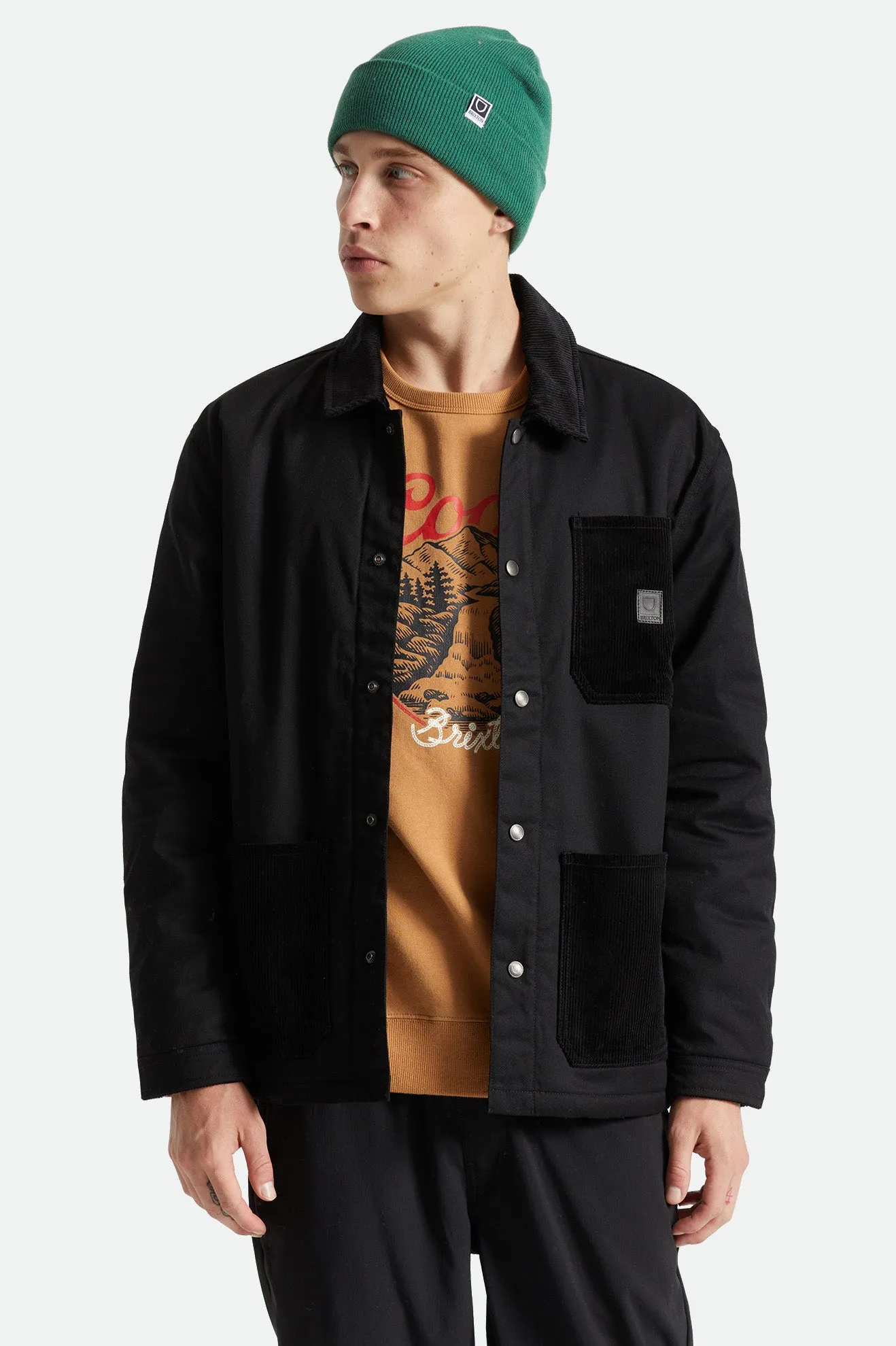 Survey Utility Lined Chore Coat - Black sold by Brixton