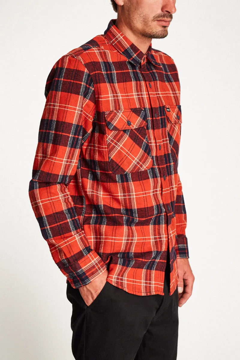Bowery L/S Flannel - Red/Navy sold by Brixton product image thumbnail 4