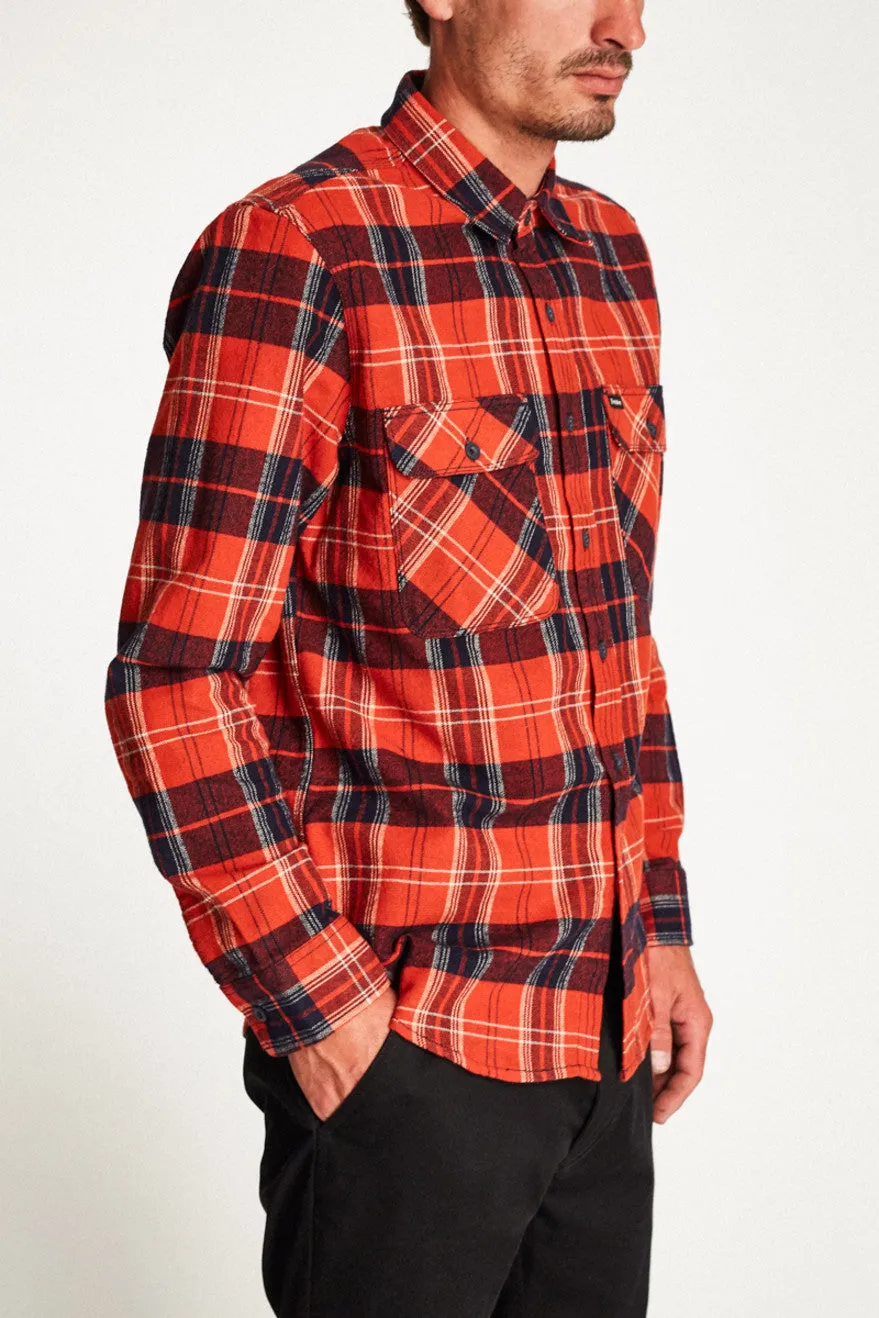 Bowery L/S Flannel - Red/Navy sold by Brixton product image thumbnail 2
