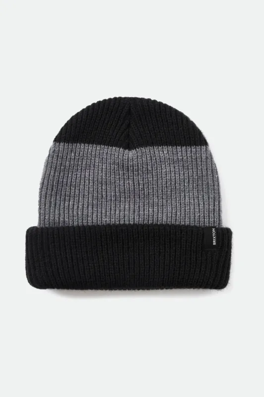 Polar Chunky Beanie - Heather Grey/Black sold by Brixton