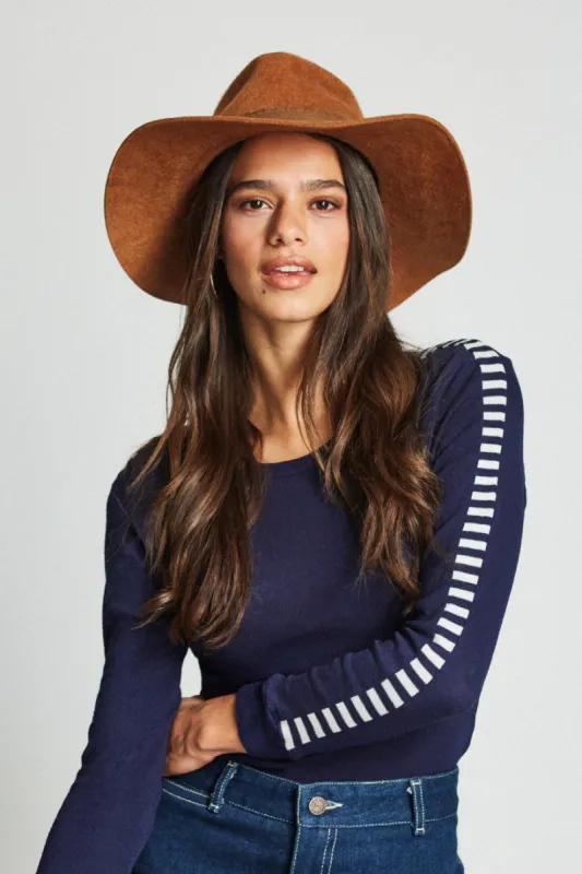 Ella Fedora - Heather Coffee sold by Brixton