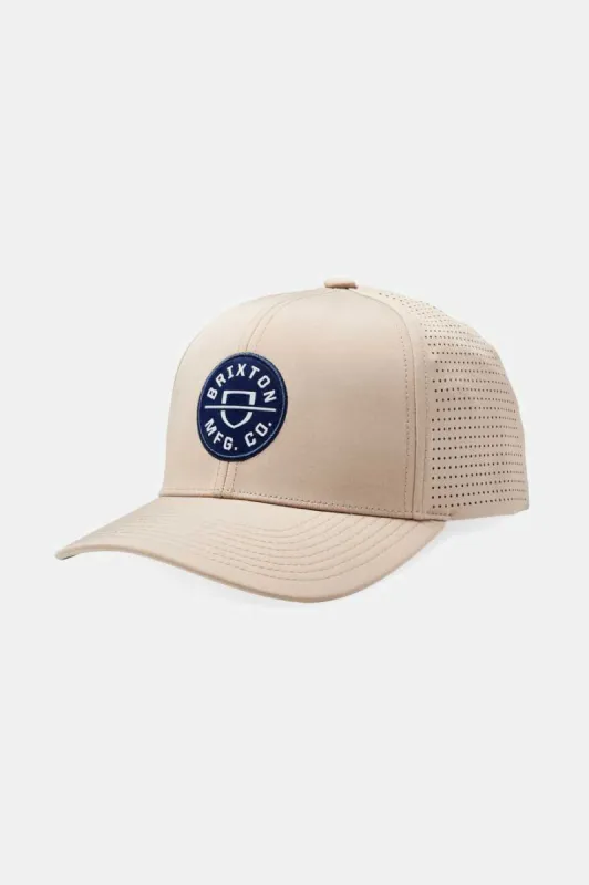 Crest Netplus Utility Snapback - Sand/Navy sold by Brixton
