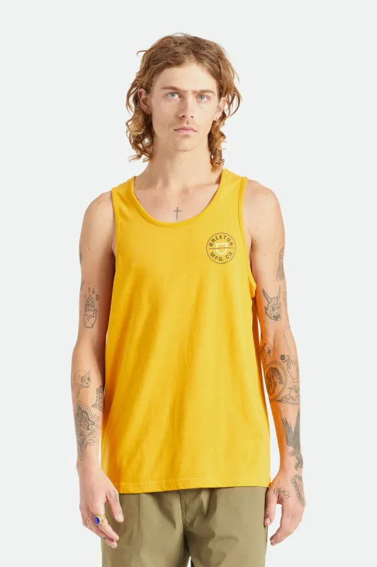 Crest Tank - Golden Glow Sun Wash sold by Brixton