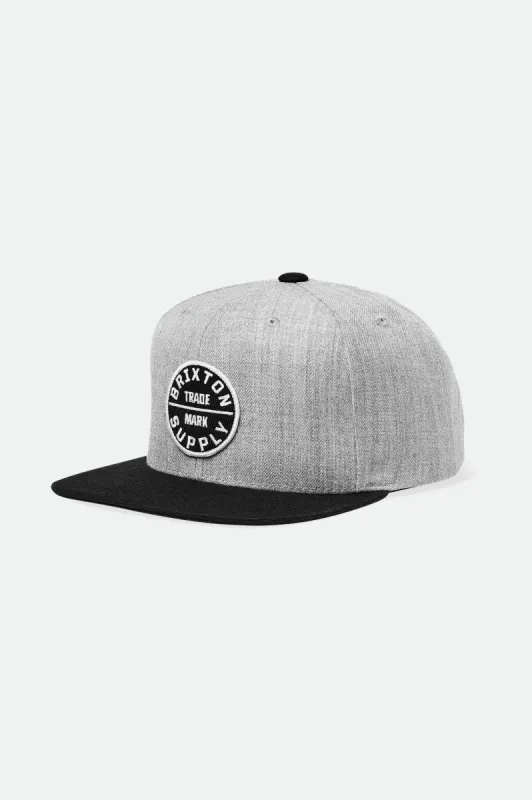Oath III Snapback - Light Heather Grey/Black sold by Brixton