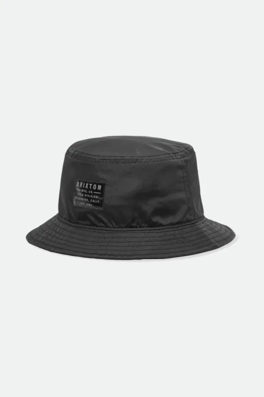 Vintage Nylon Packable Bucket Hat - Black sold by Brixton