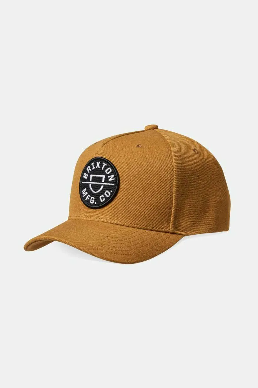Crest Netplus Snapback - Copper/Black sold by Brixton