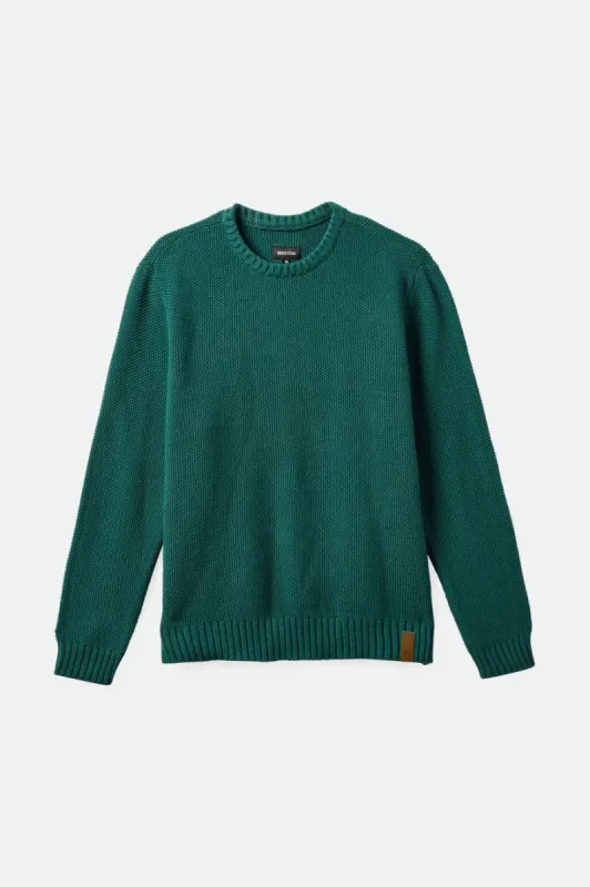 Jacques Waffle Knit Sweater - Pine Needle made by Brixton