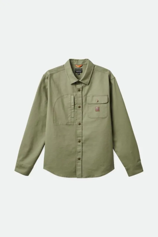 Builders Stretch Overshirt - Olive Surplus sold by Brixton