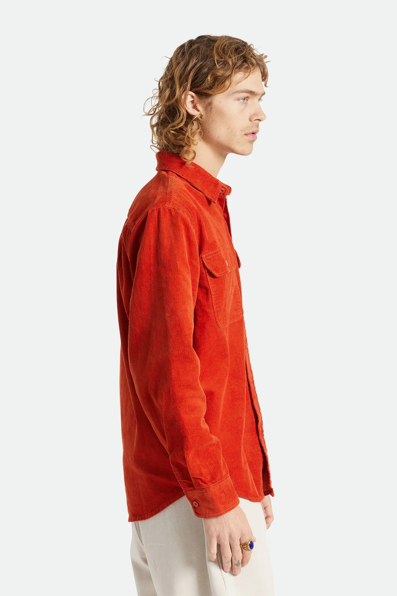 Bowery Corduroy L/S Flannel - Phoenix Orange sold by Brixton product image thumbnail 2