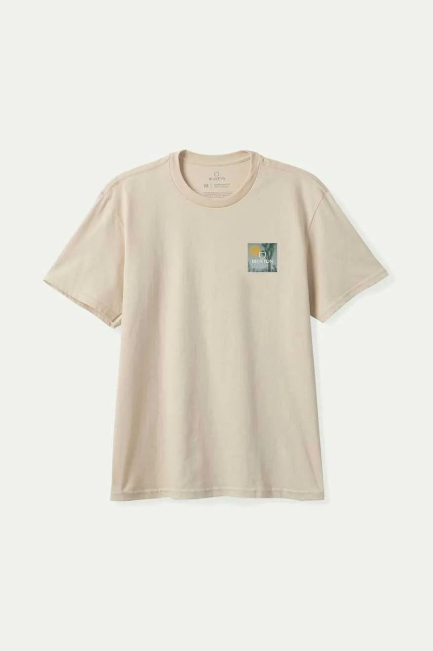 Alpha Square S/S Standard T-Shirt - Cream/Off White/Gold sold by Brixton