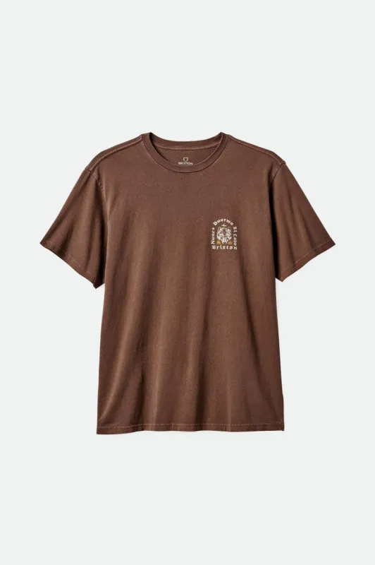 Gorge S/S Standard Tee - Sepia Worn Wash sold by Brixton