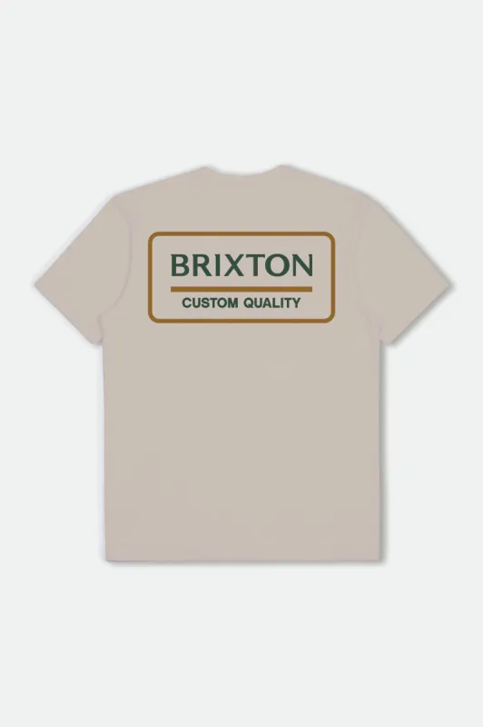 Palmer Proper S/S Standard Tee - Cream/Pine Needle/Golden Brown sold by Brixton